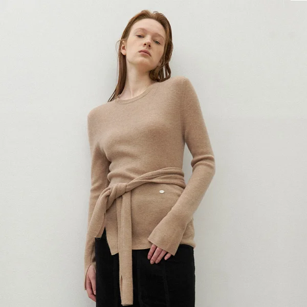 ESSENTIAL CASHMERE UNBAL ROUND KNIT(T-6987)