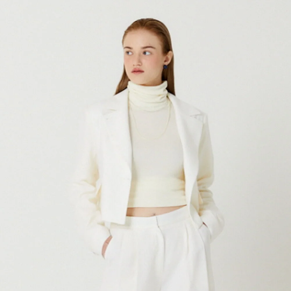 SUPERIOR WOOL SHORT JACKET(WHITE)
