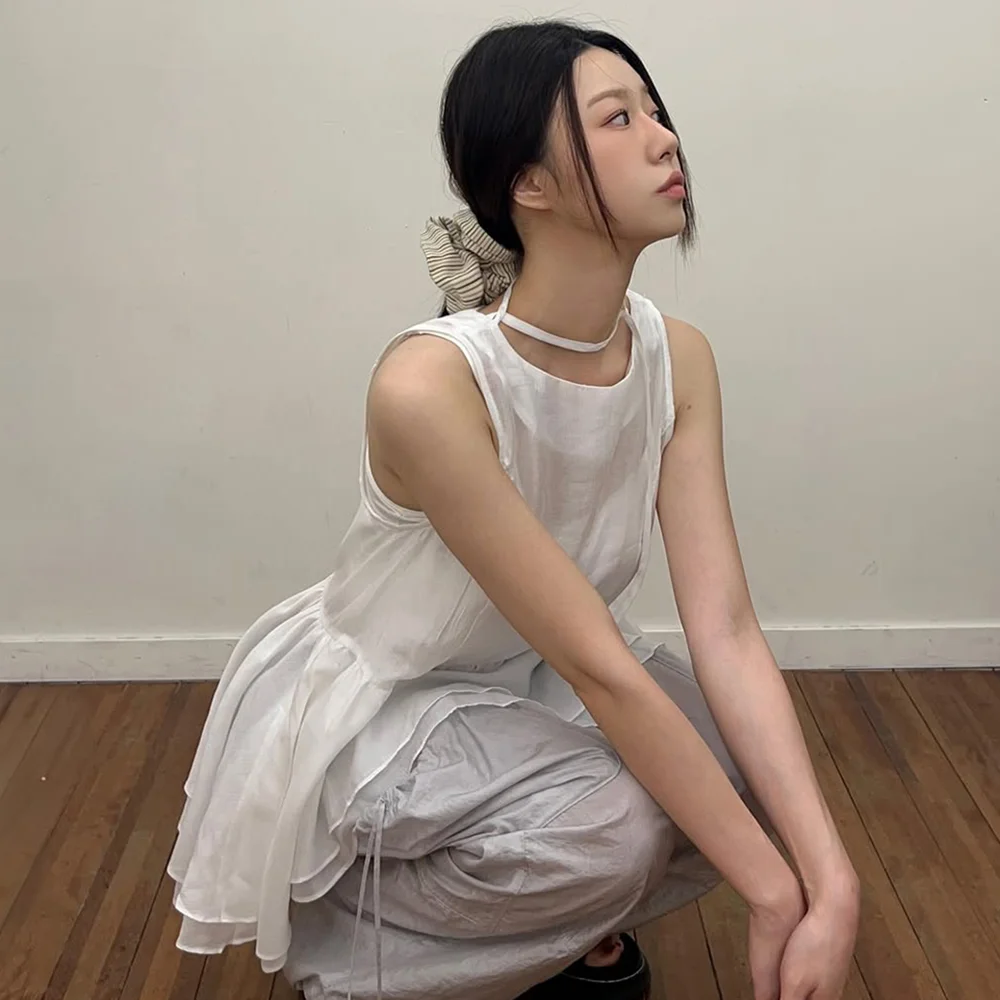 TIENECK FRILL BLOUSE_OFF WHITE