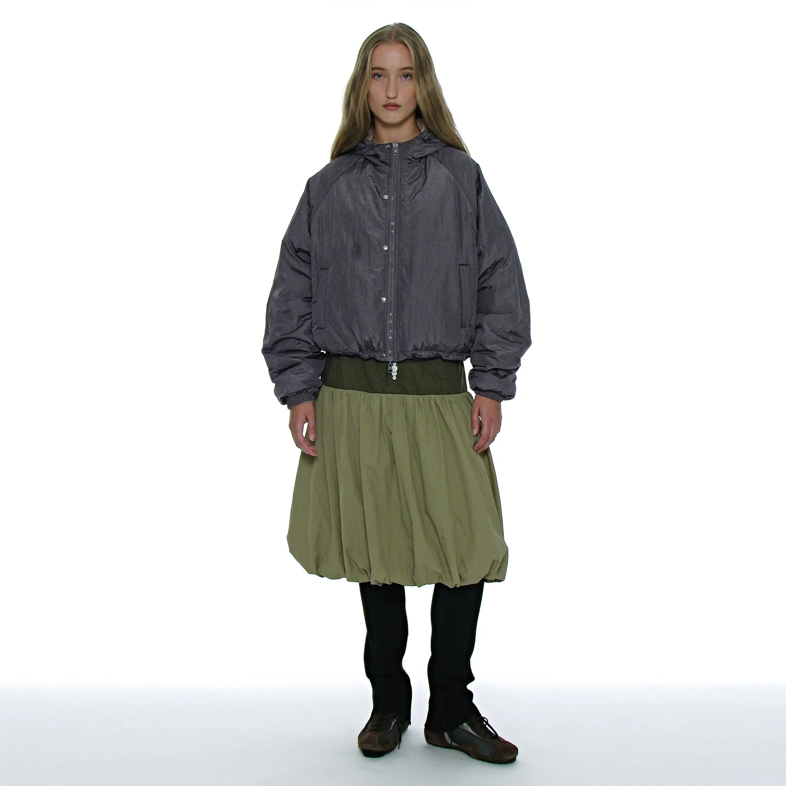 REVERSIBLE HOODED WINDBREAKER_CHARCOAL