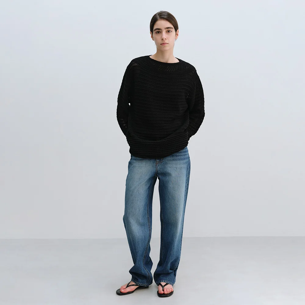 Whisker Straight Denim in Blue