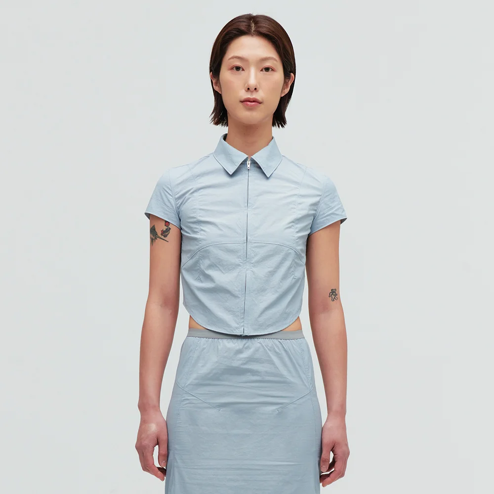 WOMEN'S ZIP SHIRT (L.GREY)
