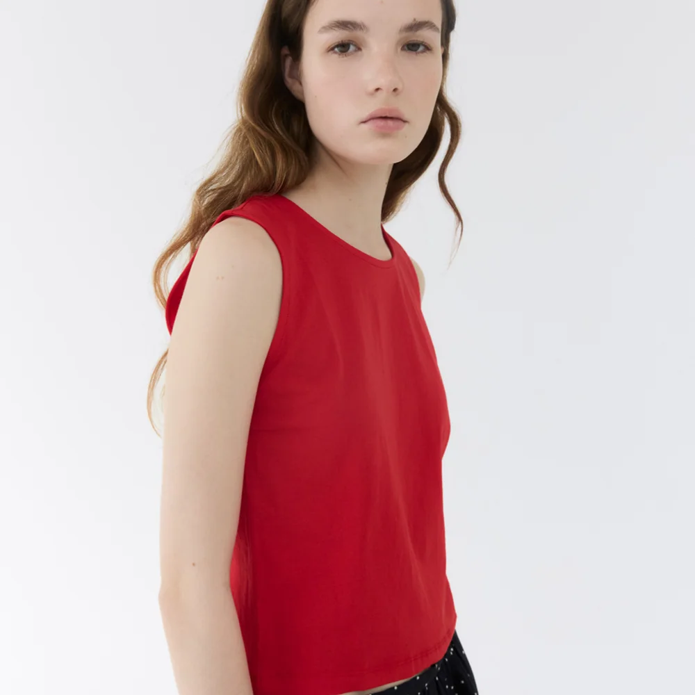 BACK OPEN BOW POINT TOP / RED