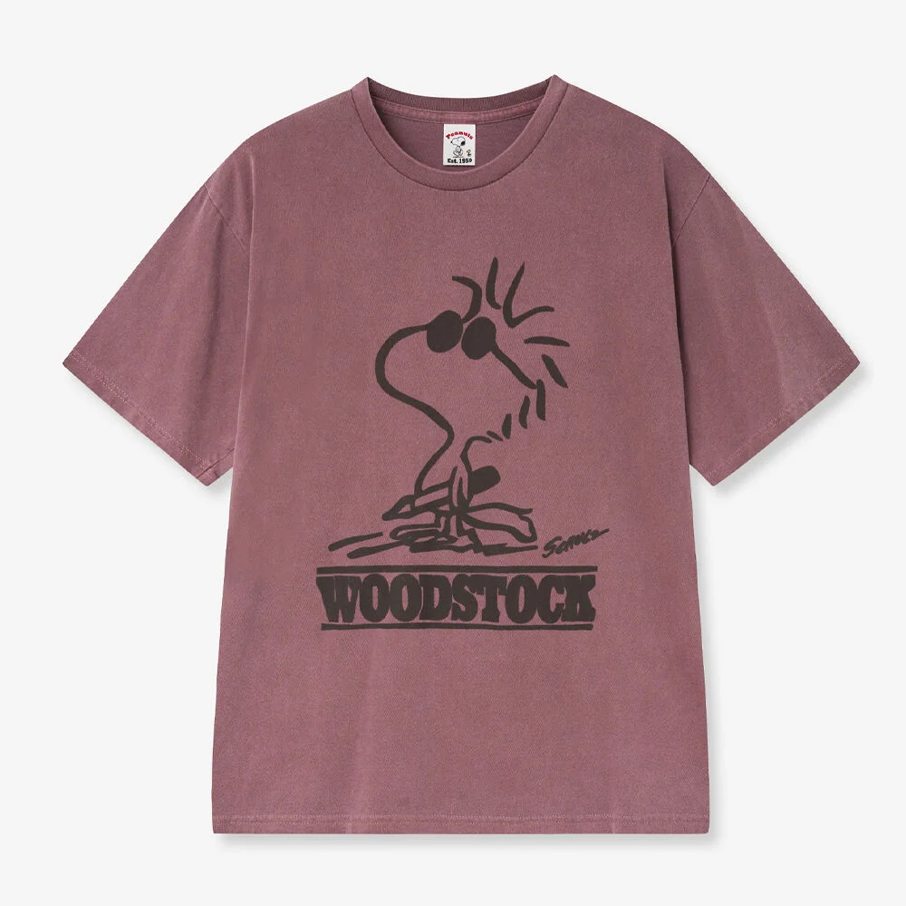 Woodstock Pigment T恤 (BURGUNDY)