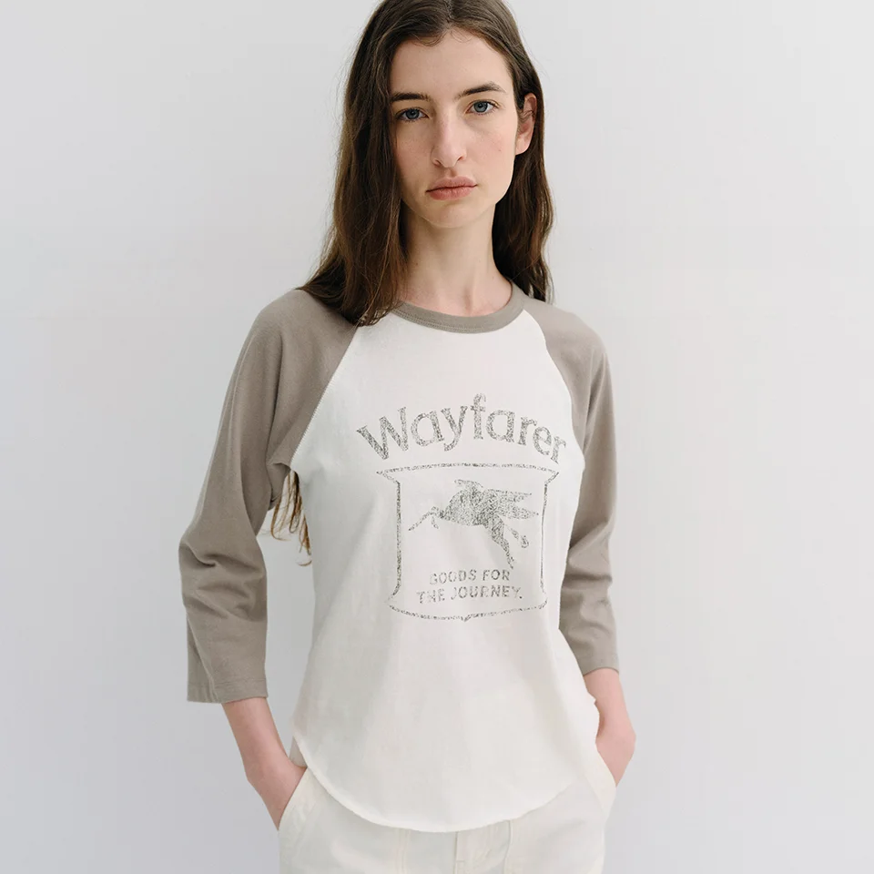 vintage graphic raglan t-shirt (ash beige)
