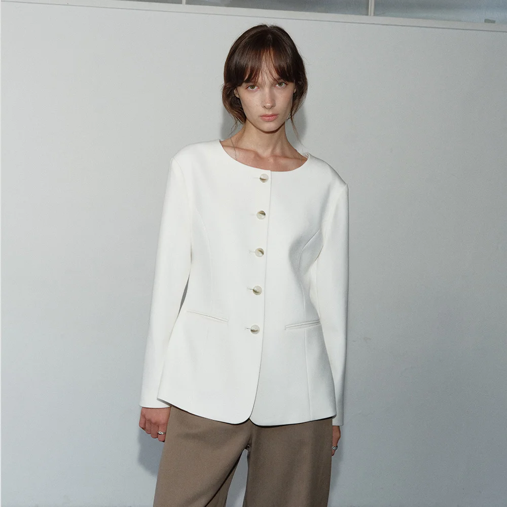 WOOL SLIM LINE JACKET_IVORY