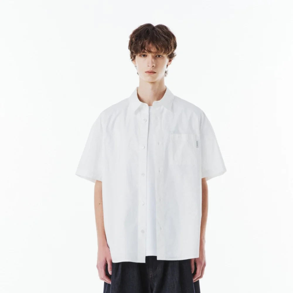 (EXCLUSIVE) BASIC HALF SHIRT - O/WHITE (P263USH901)