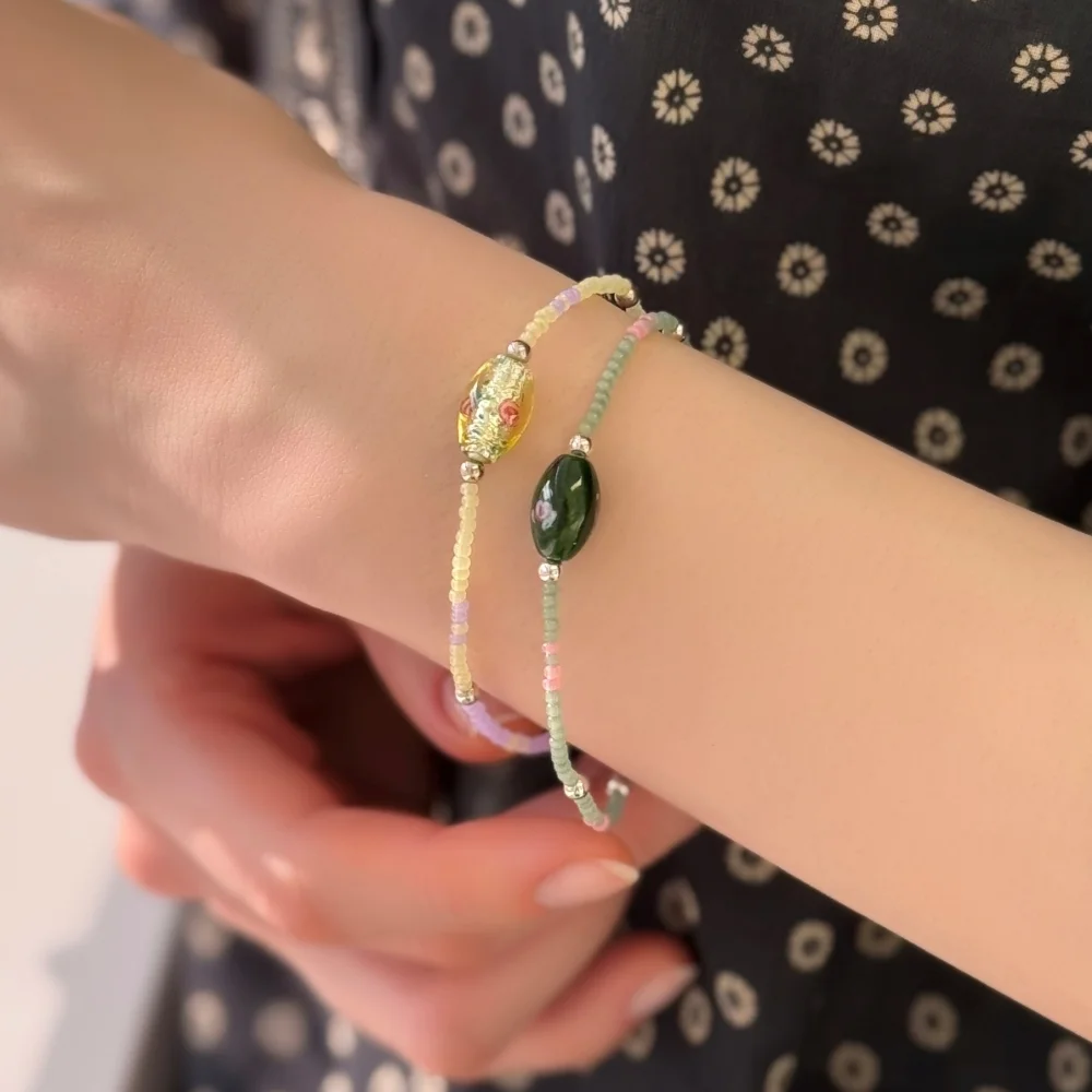 Aria lampball pastel beads Bracelet 手工製 玻璃 燈泡珠 吊飾 粉彩色 色 串珠 手鏈