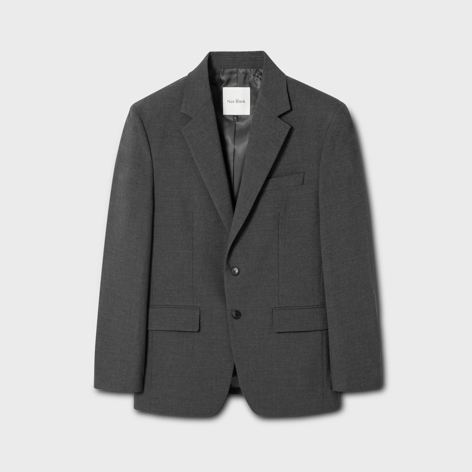 W11 半 寬鬆 剪裁 西裝外套_CHARCOAL GREY