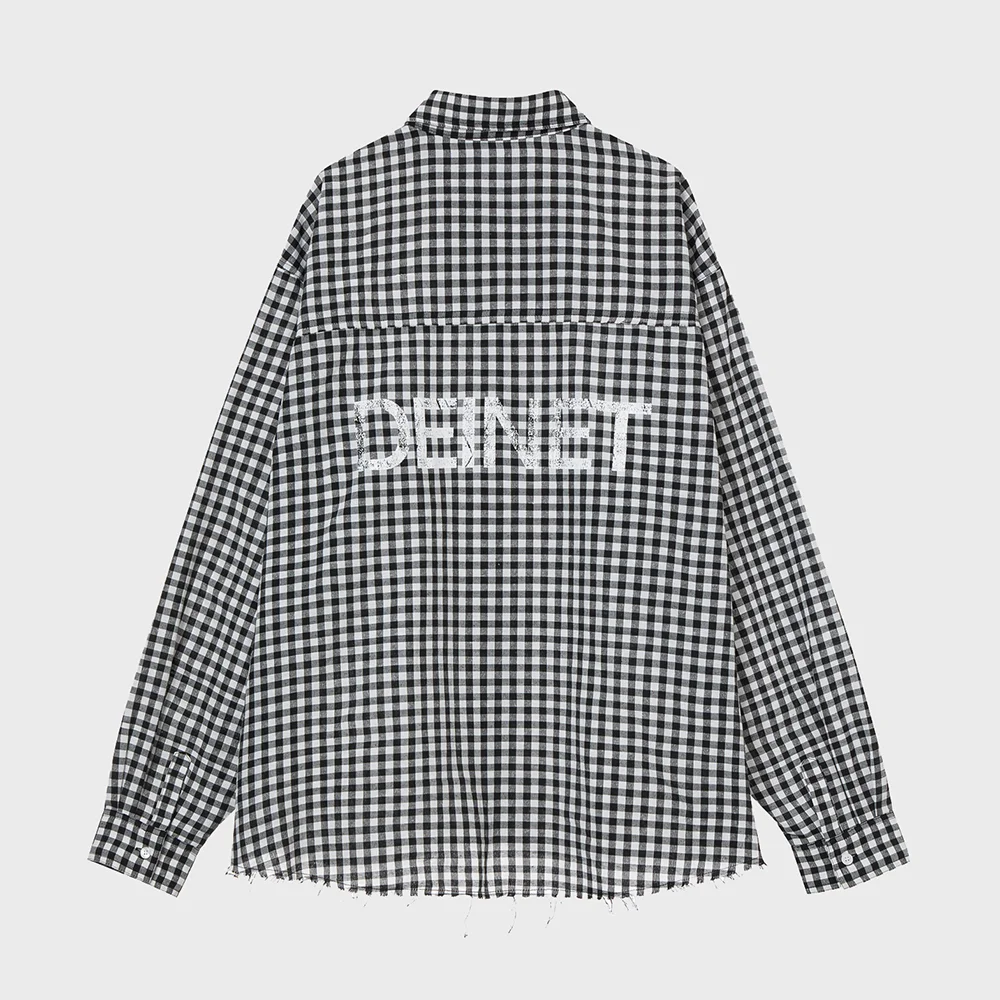 DEINET OVERFIT CHECK SHIRTS IN BLACK
