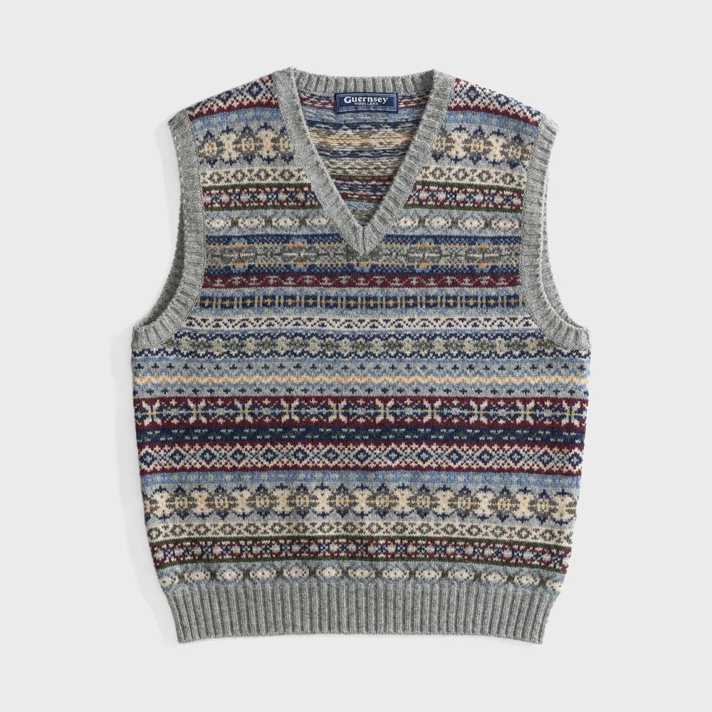 Saint Peter Fair Isle V領 - 灰色