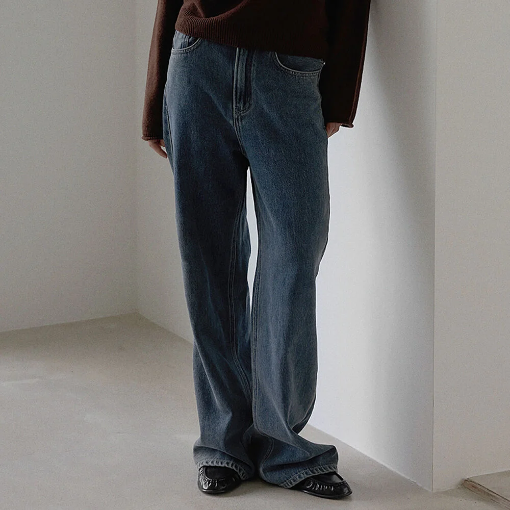 Semi wide denim - Mid blue