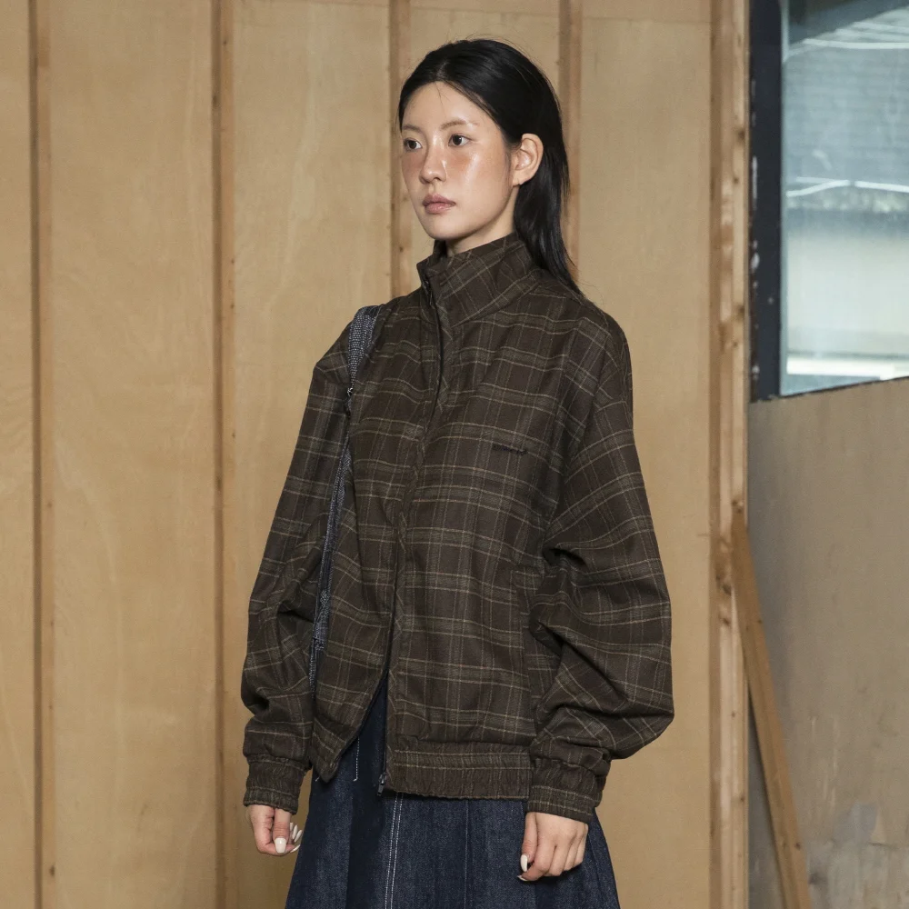 GJ108 輕鬆 Harrington 外套 (BROWN)