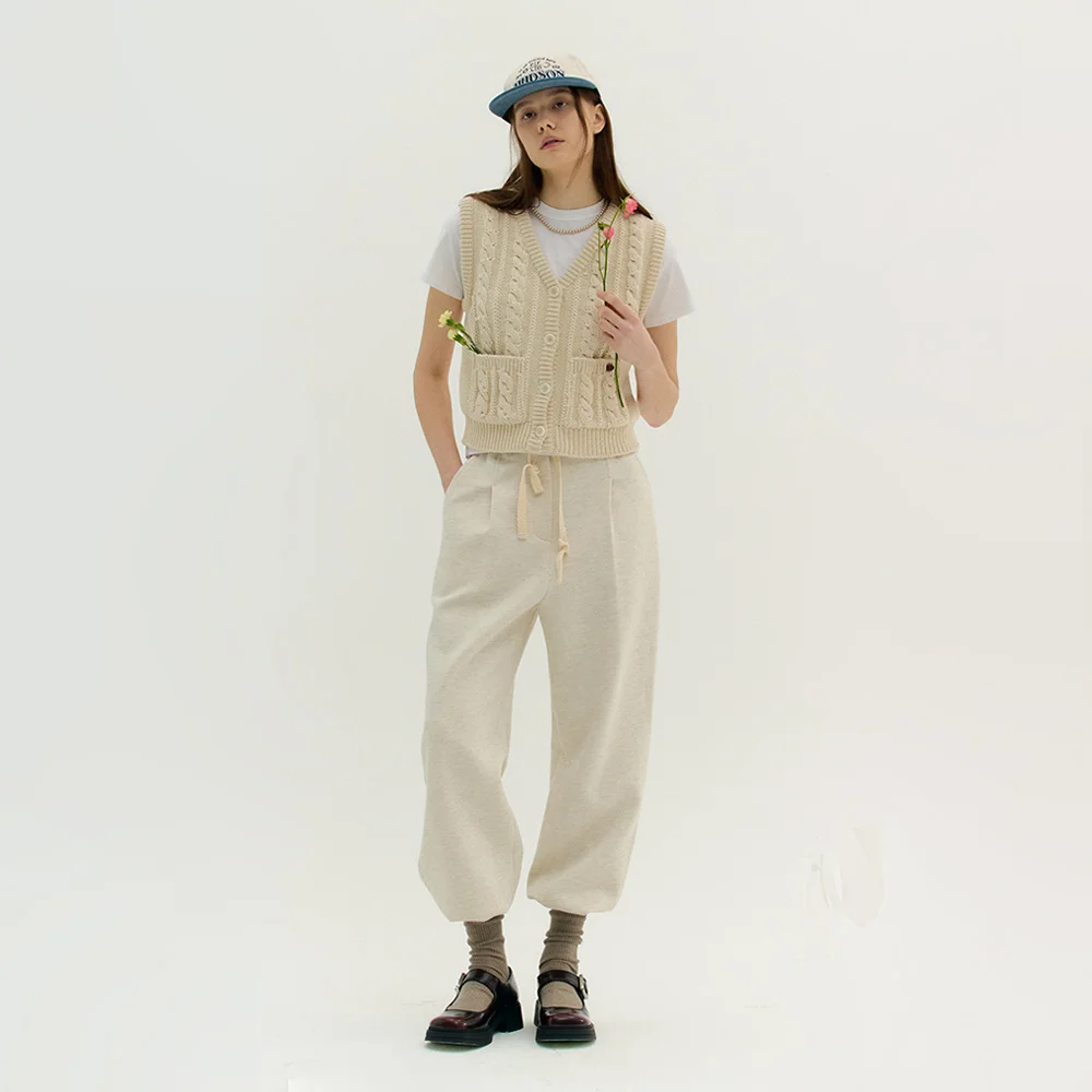 CASUAL STRING JOGGER PANTS (ecru)