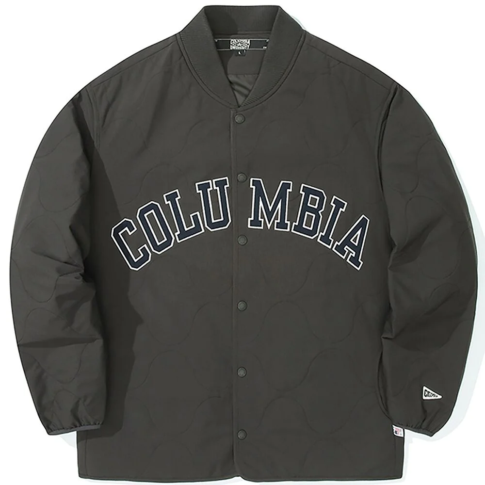 COLUMBIA ARCH LOGO QUILTING LIGHT JACKET 岩灰黑