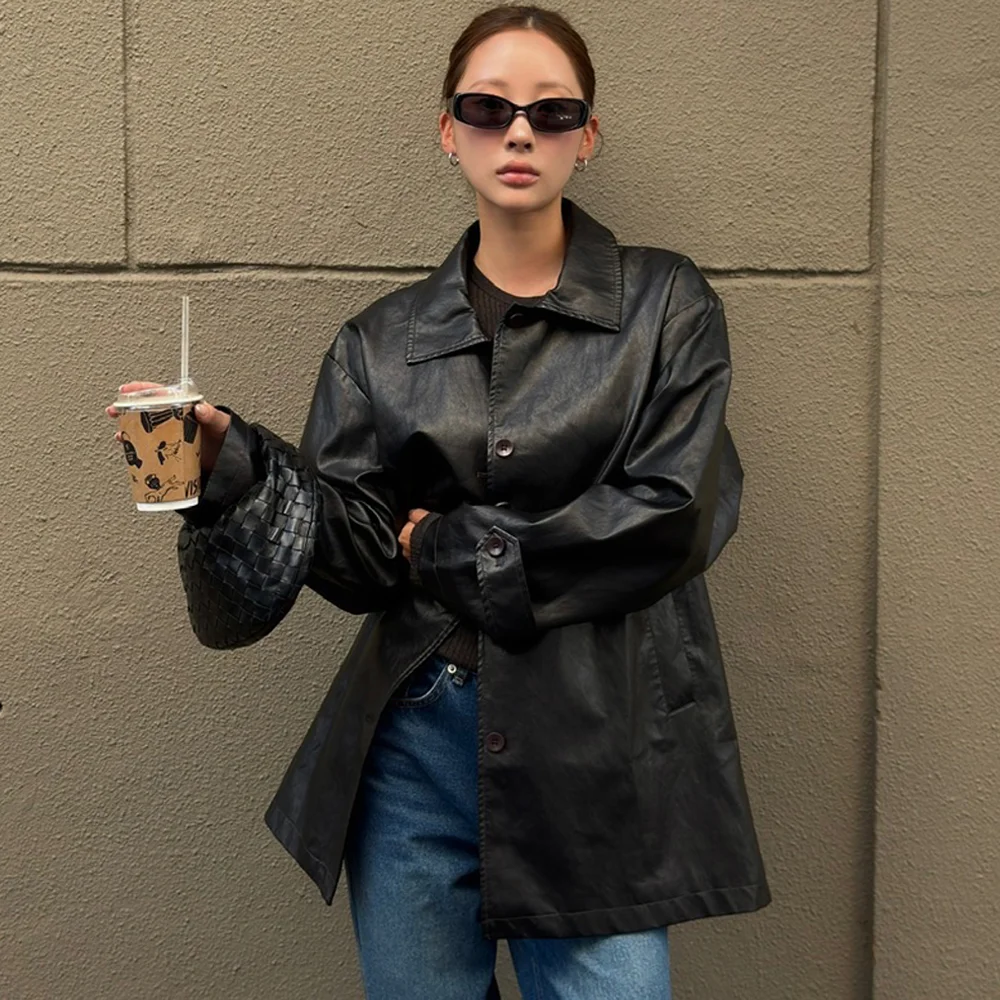 Vegan Leather Single Half Jacket_DEEP BROWN(WCB6OT02)