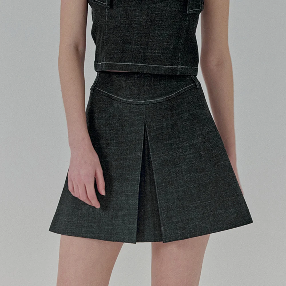 Wave A Line Skirt Mini(2color)