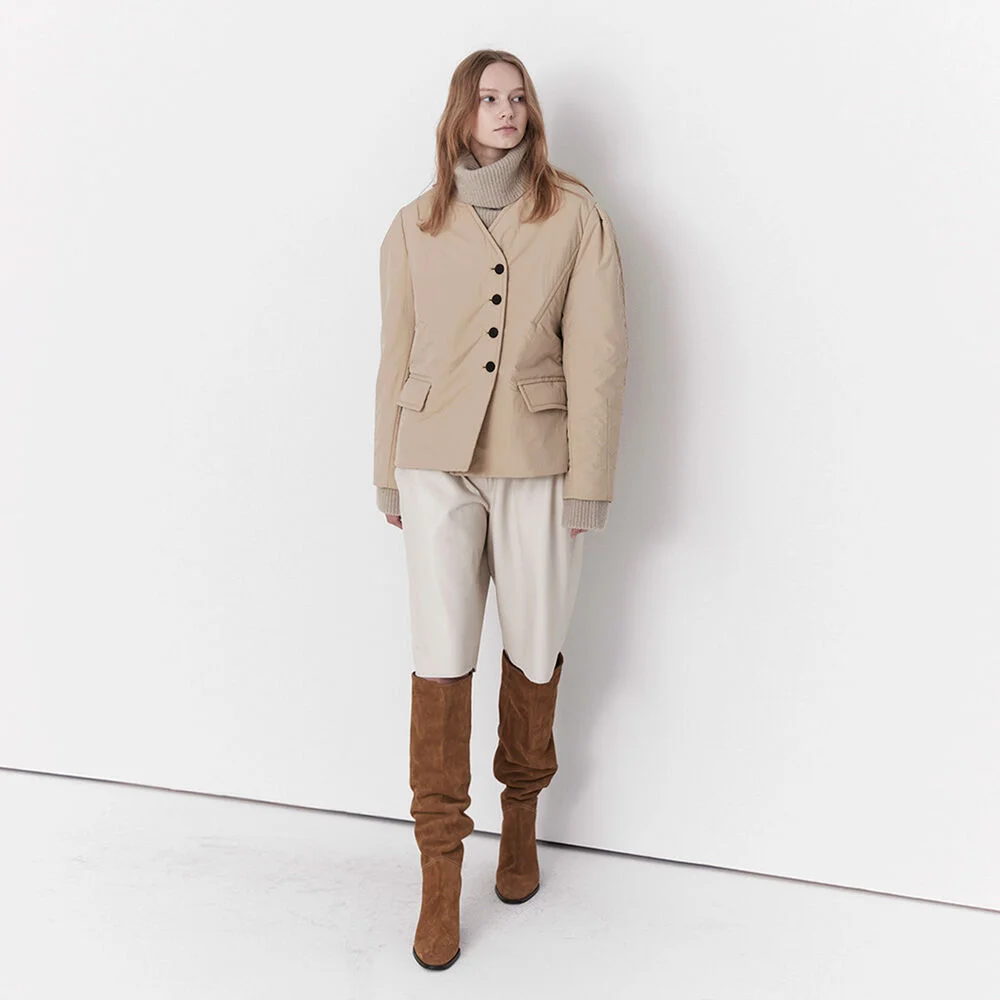 PUFF SLEEVE PADDING JACKET (sand beige)
