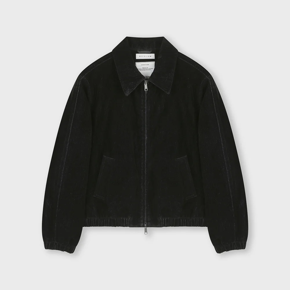 VELVET DENIM PADDED BLOUSON BLACK