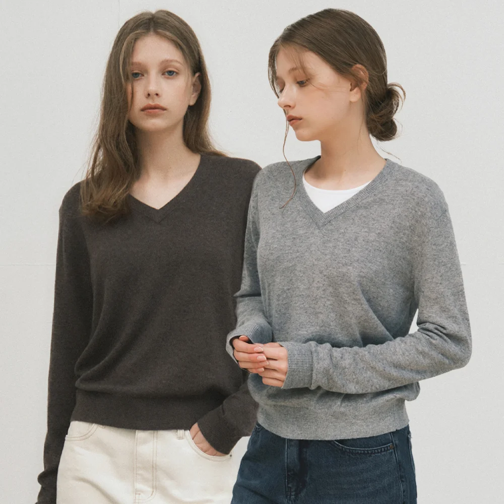 Loe Angora Blend V-neck Knit_4COLOR(WC25-KN44)