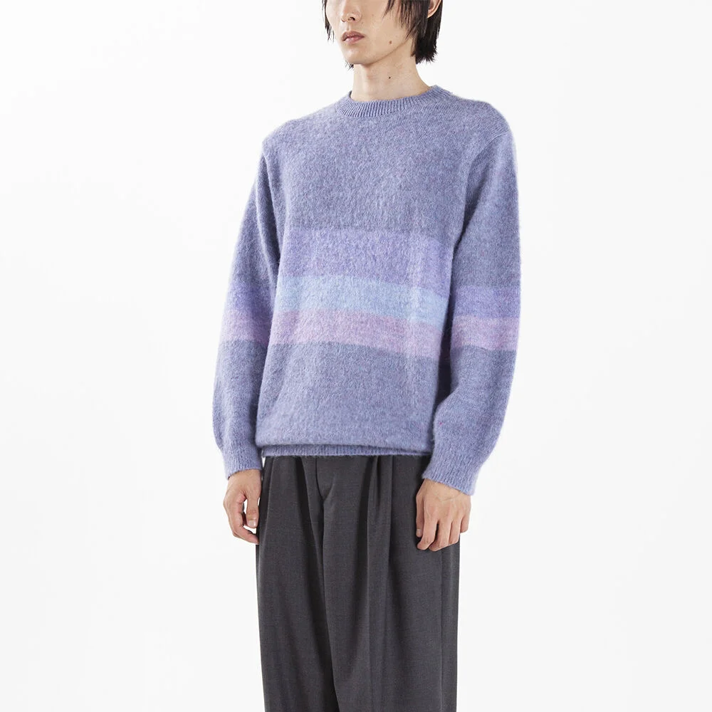 MOHAIR BLOCK KNIT PURPLE