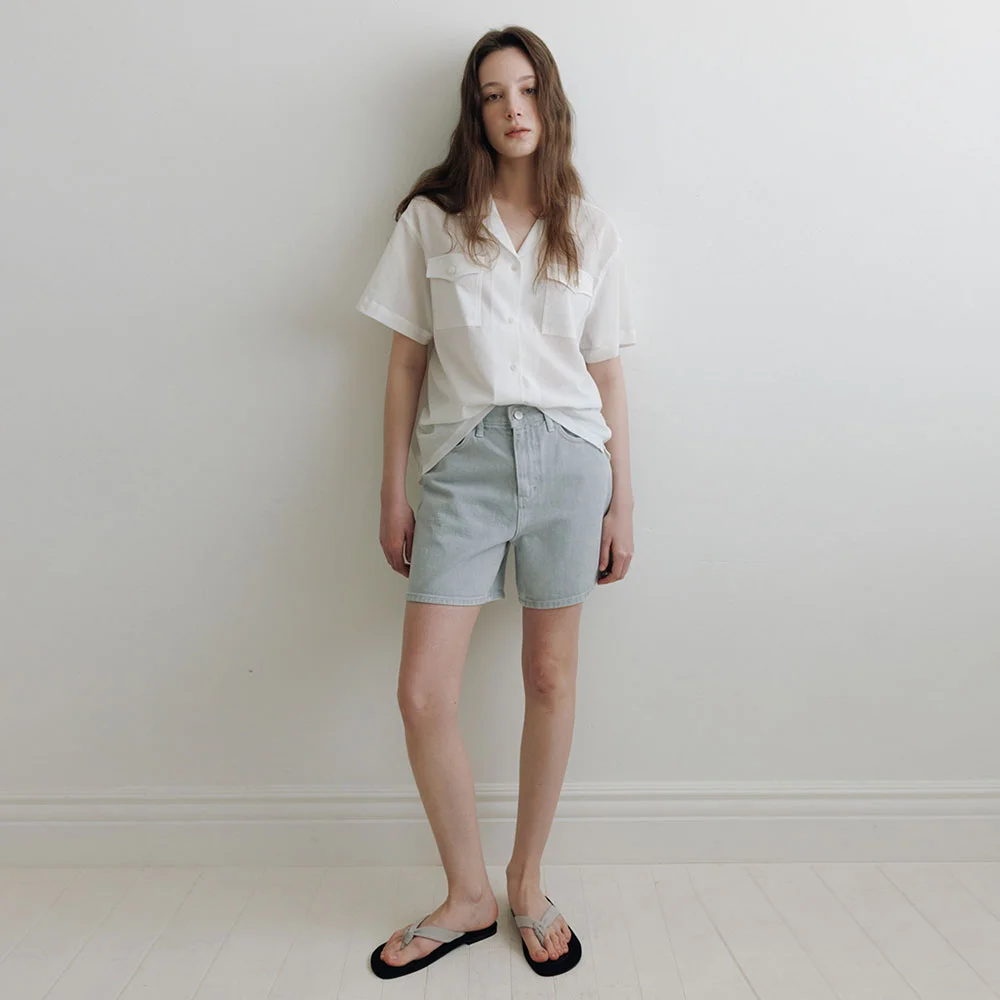 Dyeing Half Denim Pants(Grey)