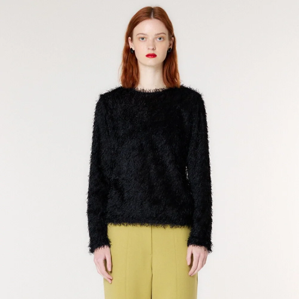 HAIRY KNIT TOP(BLACK)