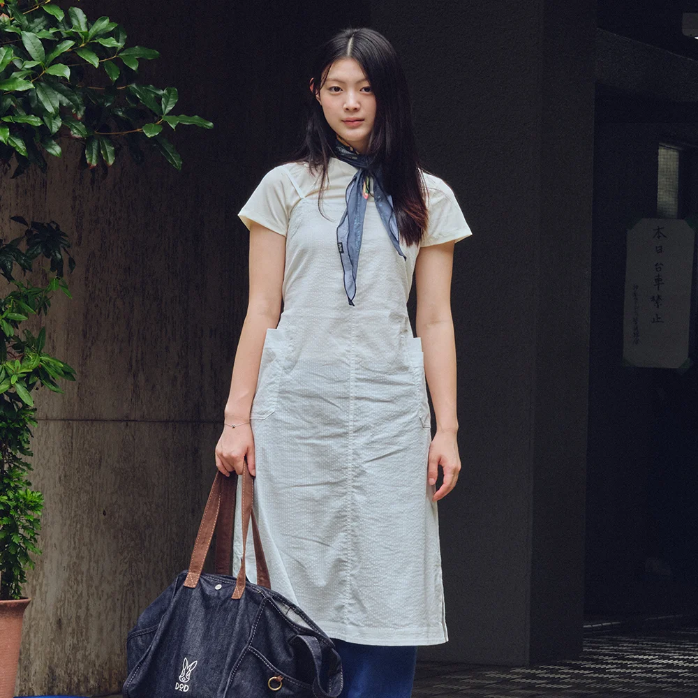 女裝) 全天 泡泡紗 連衣裙(OFF WHITE 2)