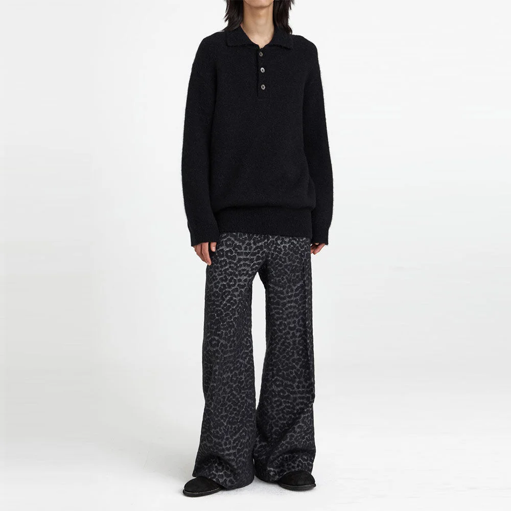 22FW Oversized Knit Collar Sweater Black