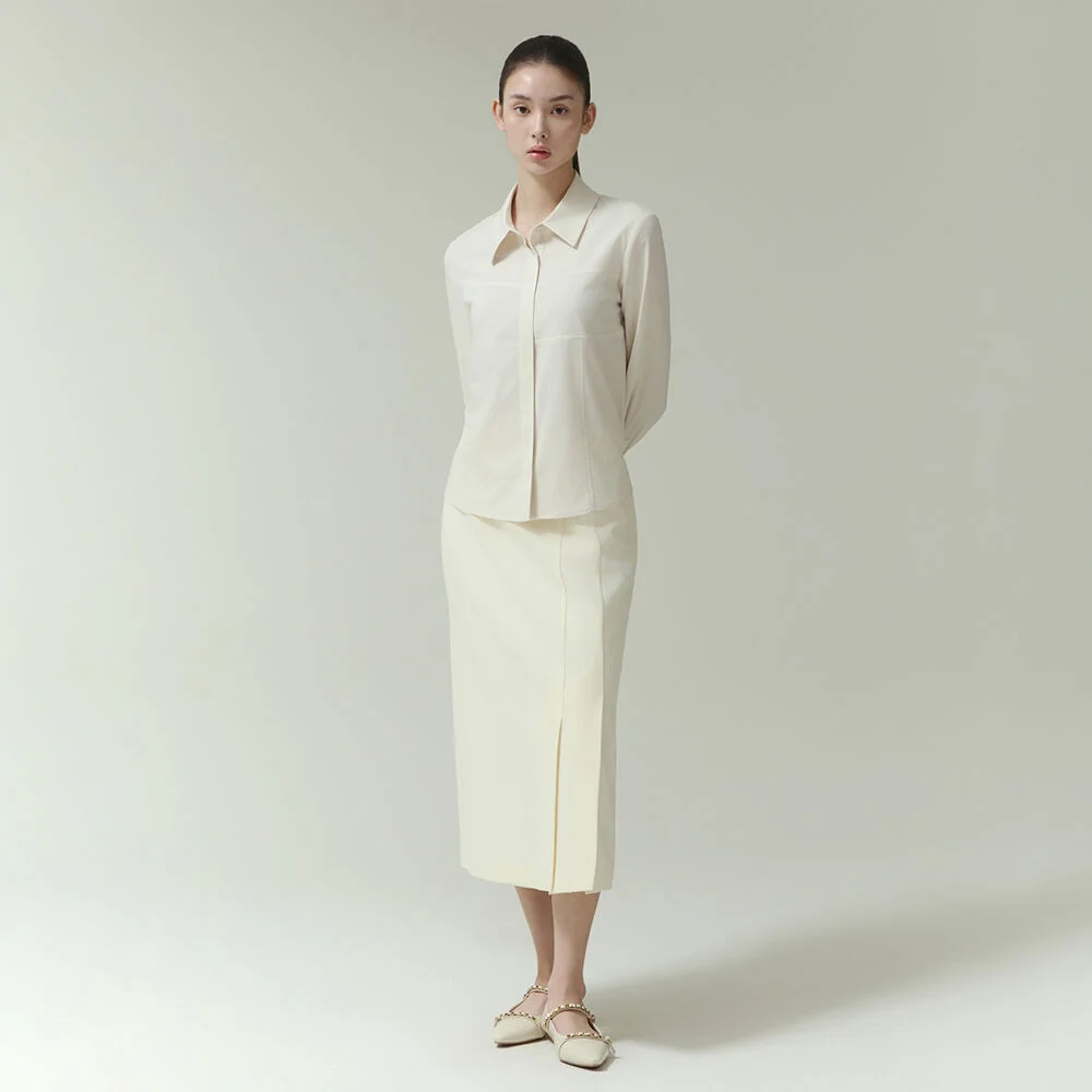 it MICHA 側邊 開衩 中長 半身裙 ITP2WSK770_2colors