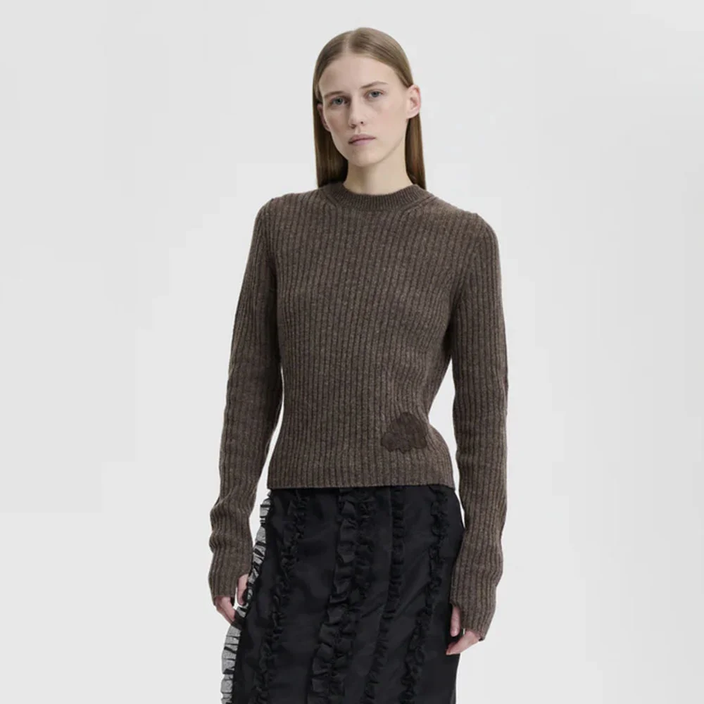 (W) BLAS PULLOVER NORDIC RIB (BROWN)