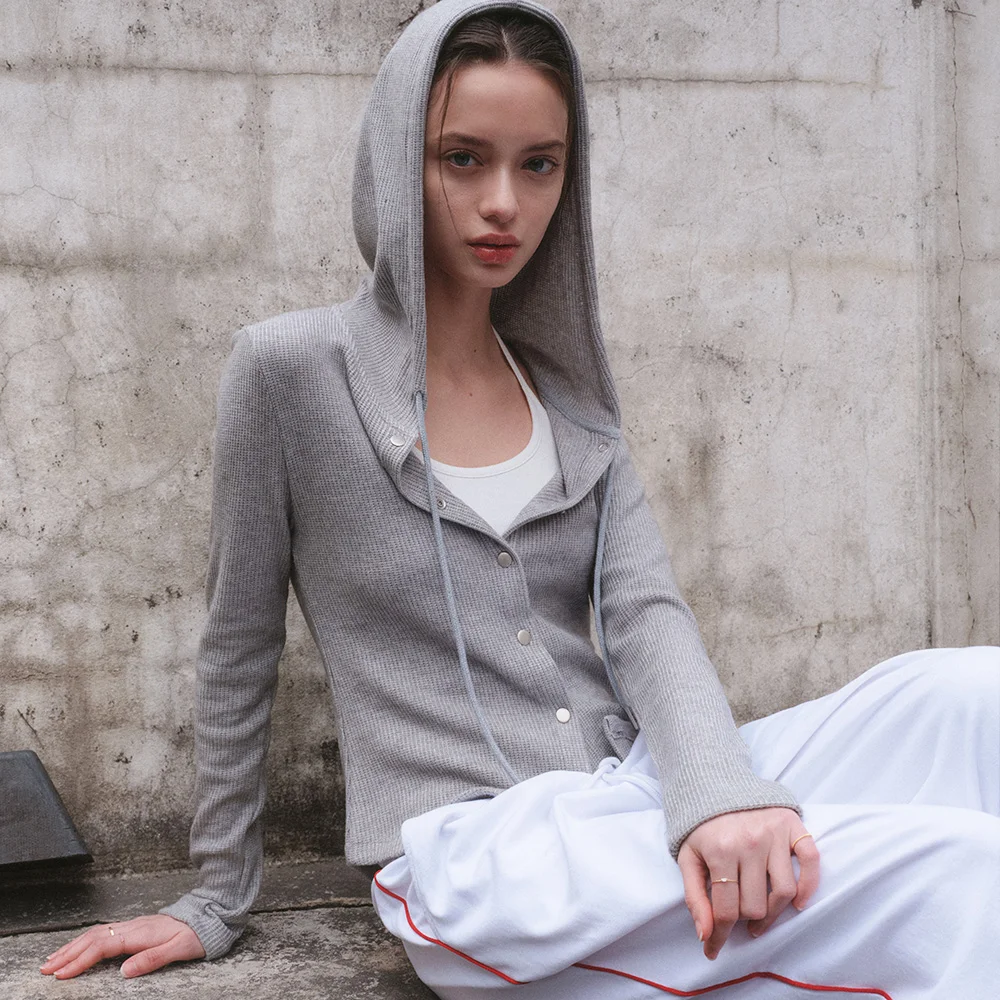 ARI HOODIE CARDIGAN_GRAY