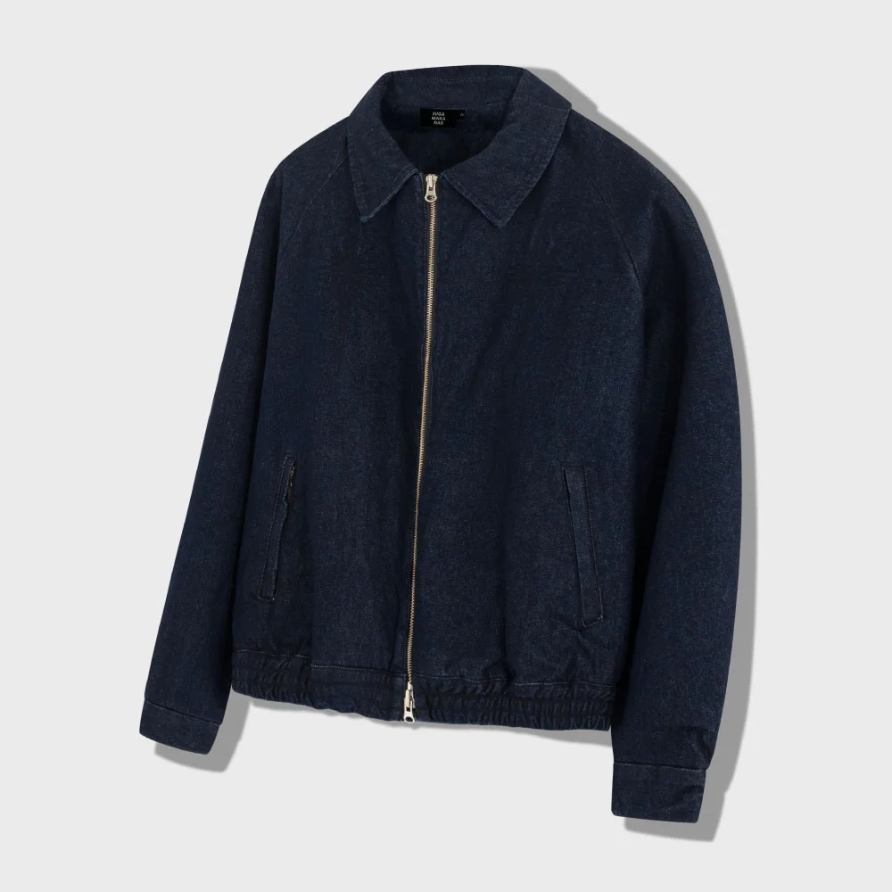 Needlework Denim Raglan Jacket (Deep Blue)