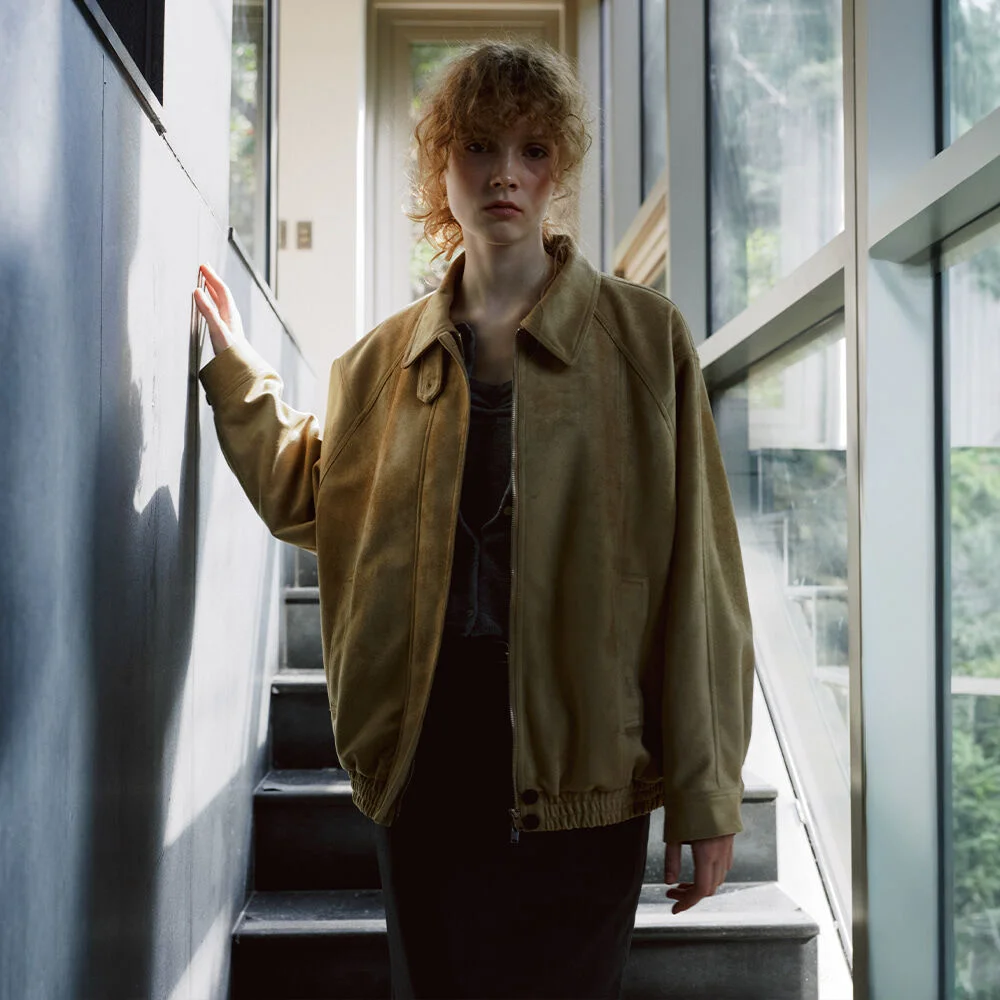 Oversized suede jumper _Beige