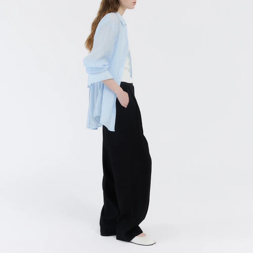 TWO-TUCK WIDE PANTS / BLACK
