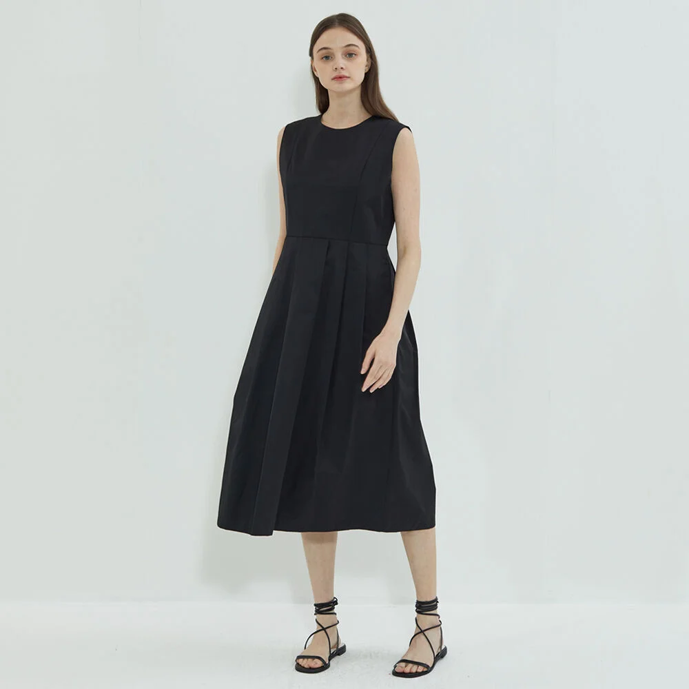 Dress-up Pintuck Dress Black