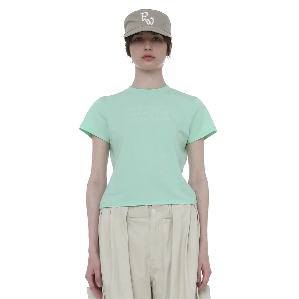 DBR SLOGAN PRINTED SHORT SLEEVE TEE_MINT
