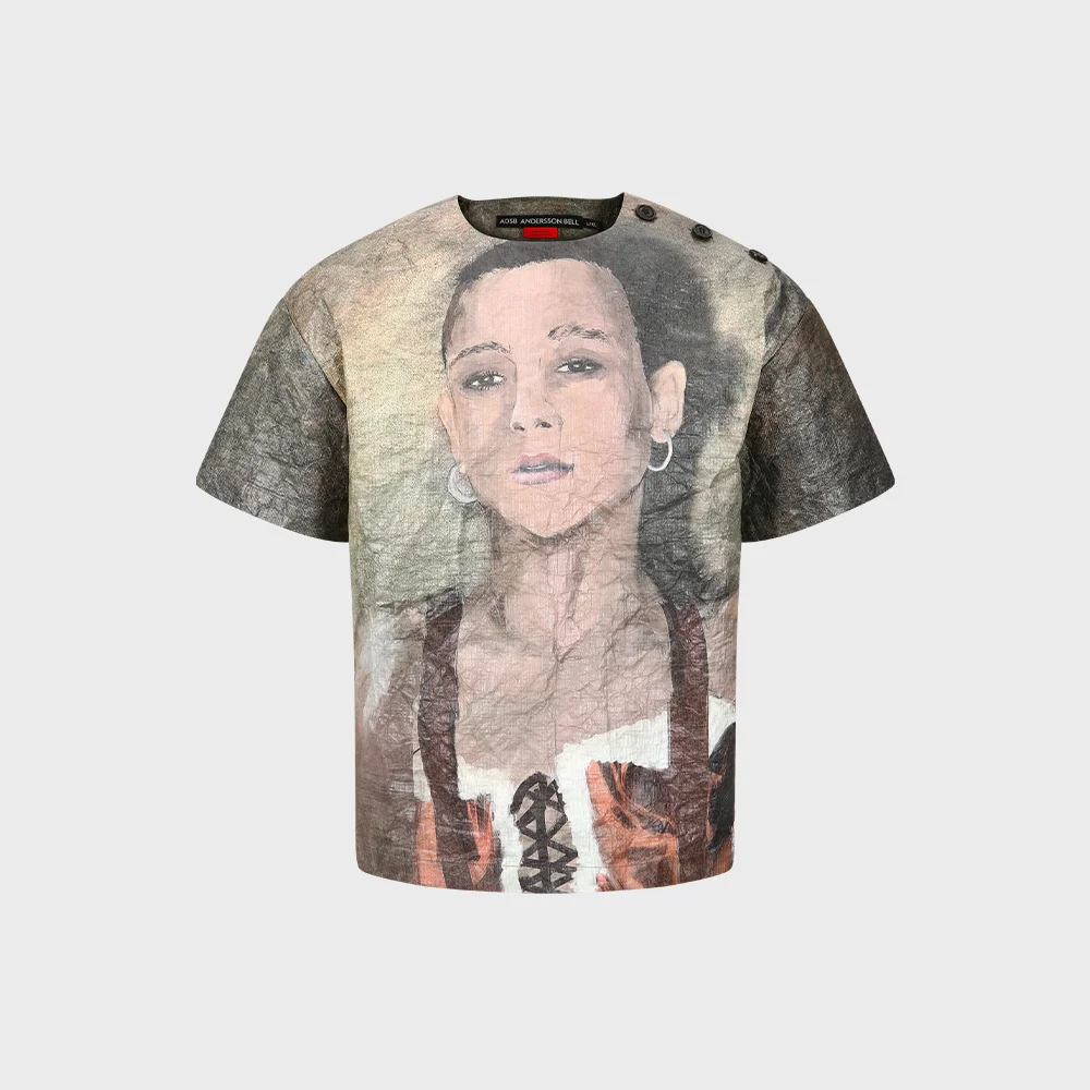 UNISEX REMY PRINTED TYVEK T-SHIRT atb1269u(BEIGE)