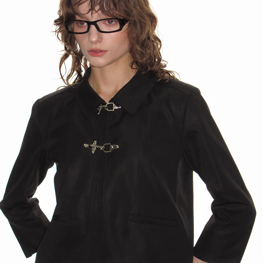 BUCKLE CLOSURE JACKET_BLACK