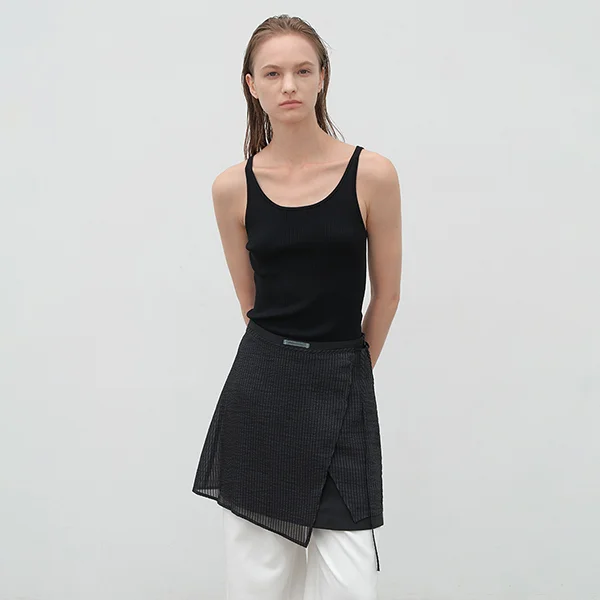 HEIMISH LAYERED WRAP SKIRT(SK-5016)_2Colors