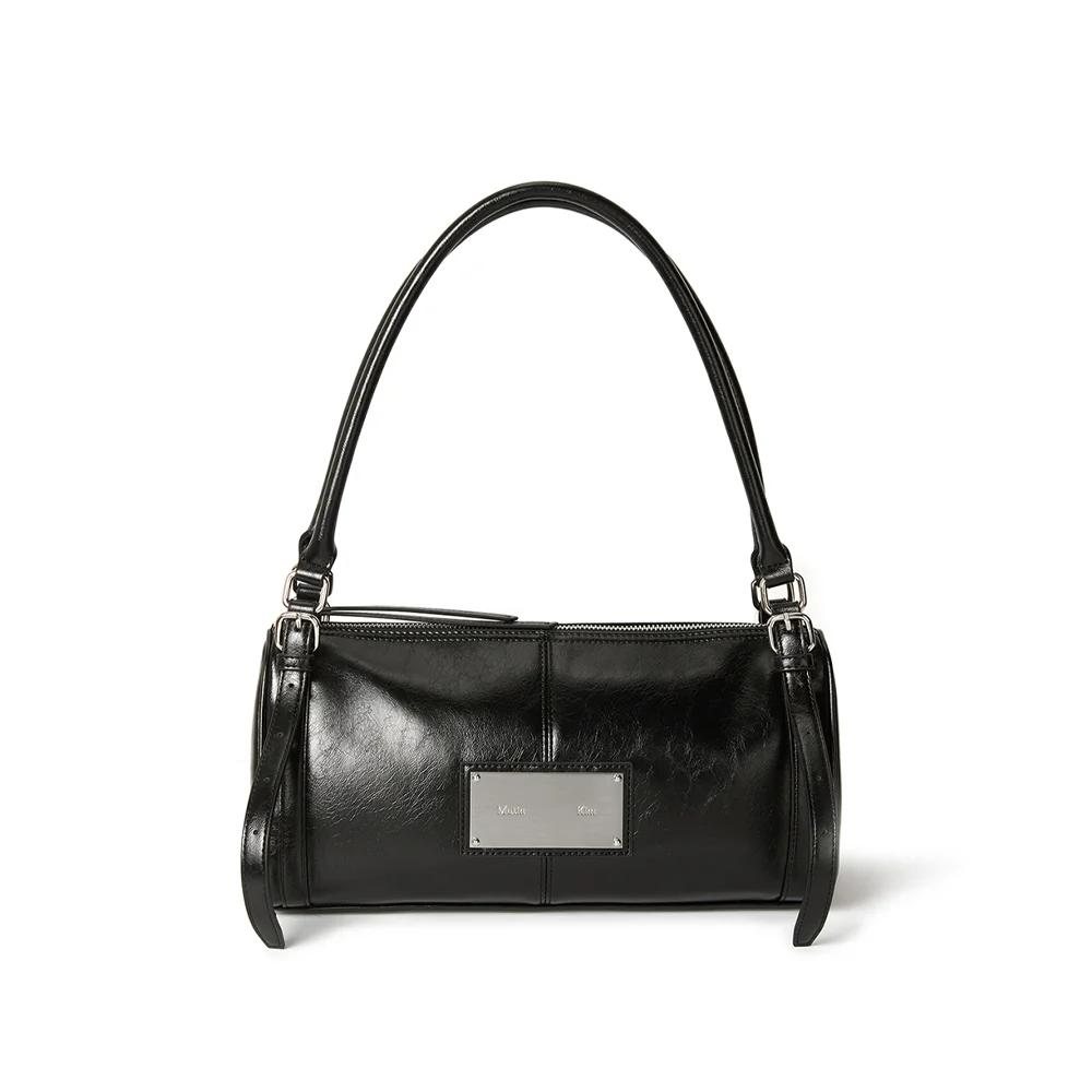 BUCKLE STRAP SHOULDER BAG IN BLACK