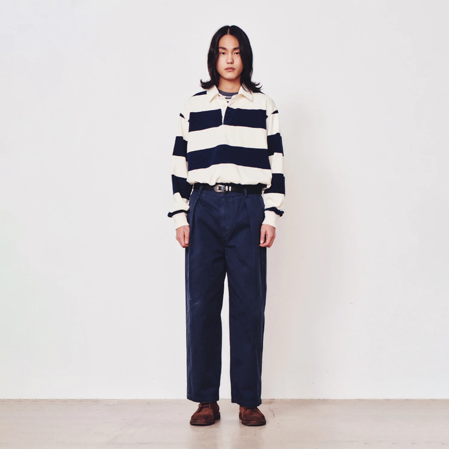 Garment Washed Rugby Tee_Navy