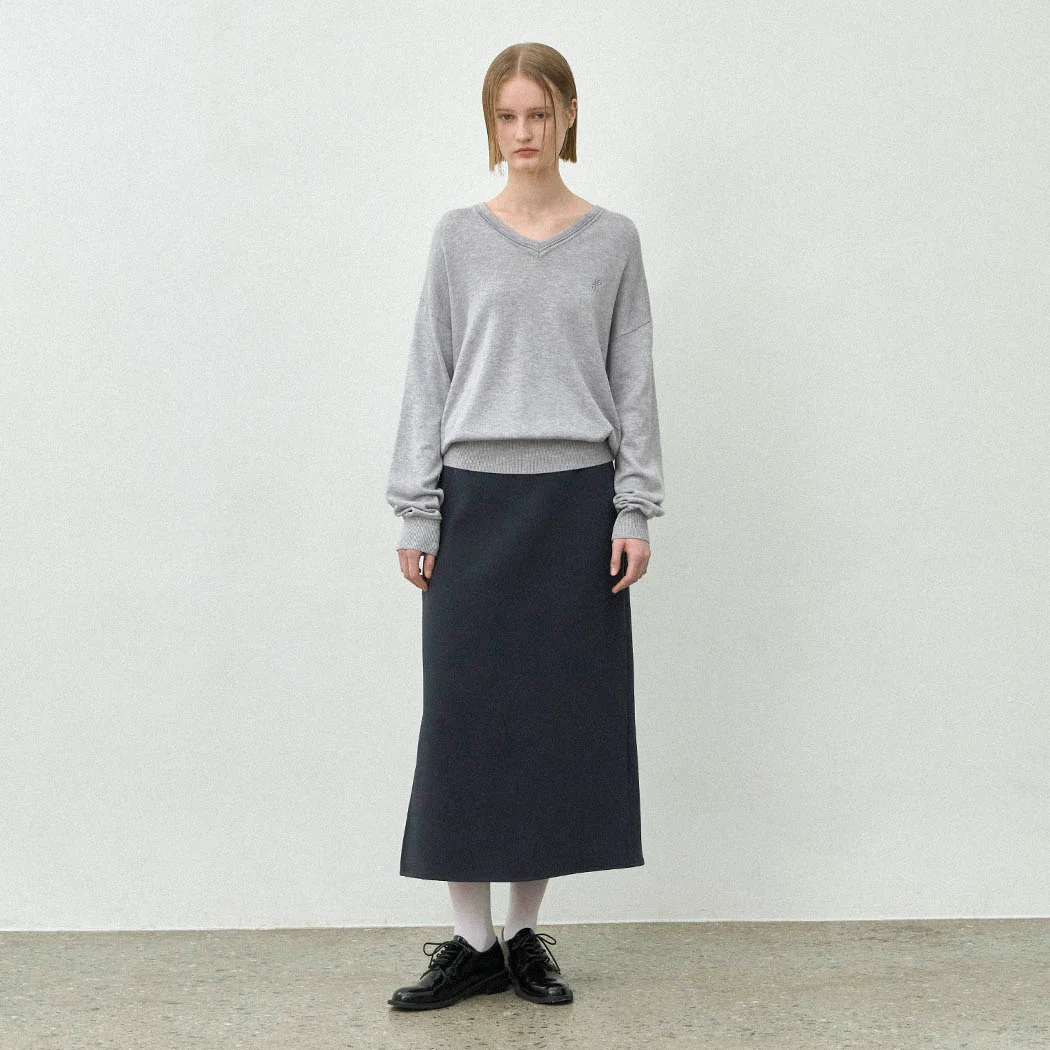 ESSENTIAL SLIT LONG SKIRT(SK-5006)_2Colors