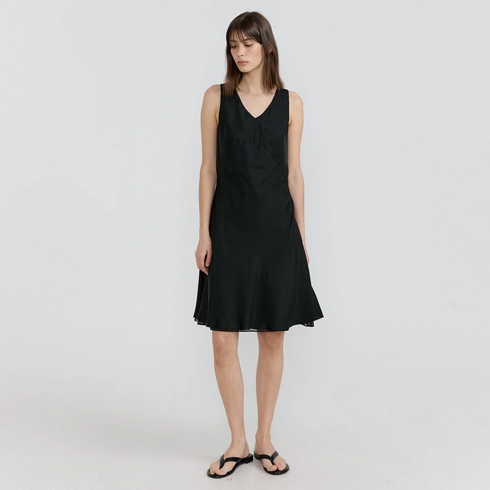 Siena V-Neck Dress (Black)
