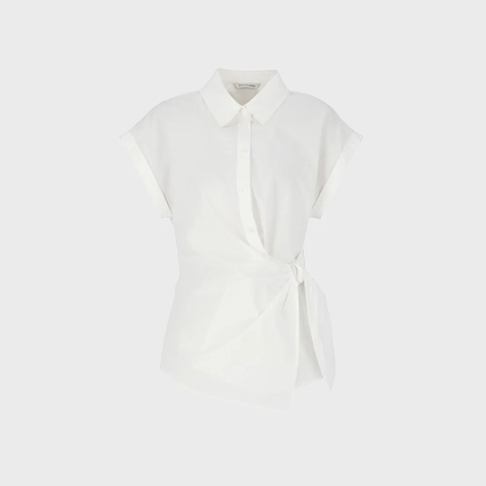 WRAP UNBALANCE BELTED SHIRTS_YA6SSND