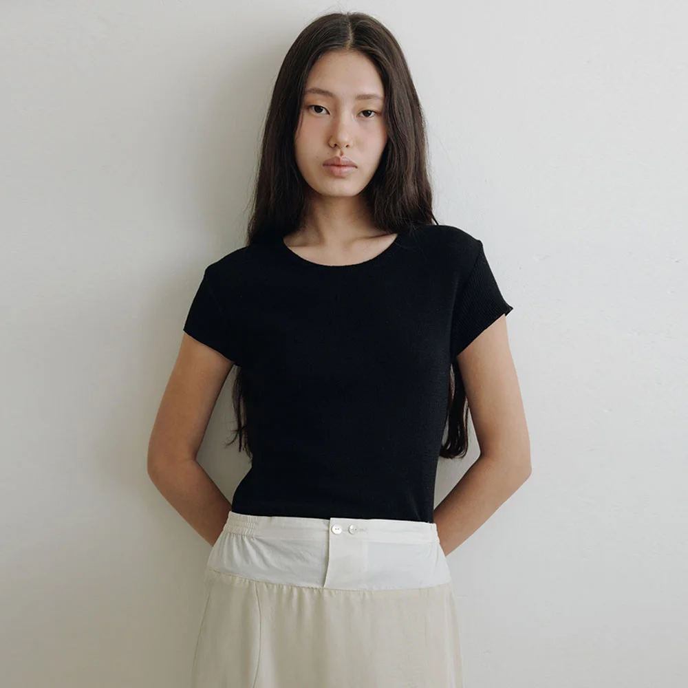 Cap Sleeve Knit(Black)