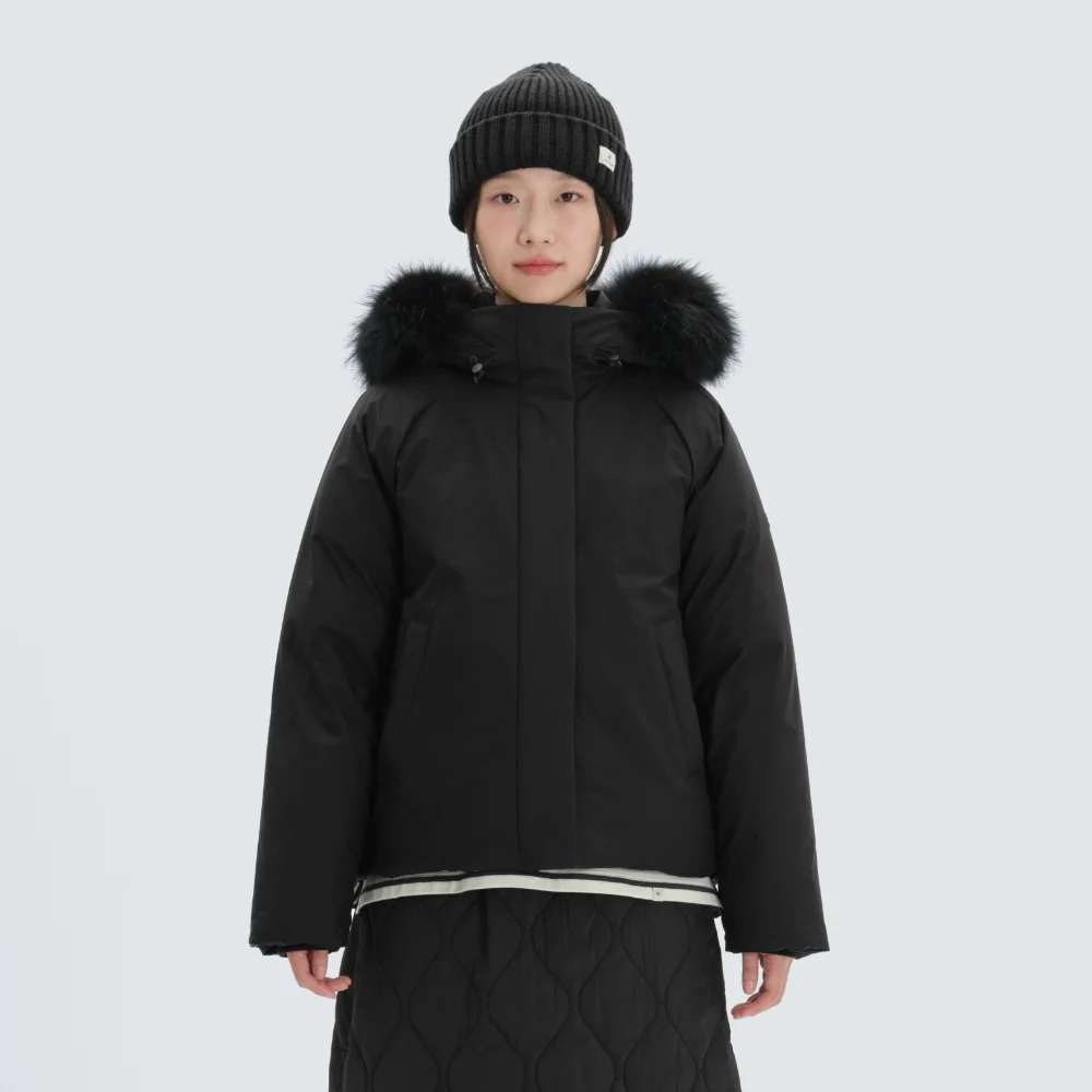 高級 女裝 連帽衫 厚重 鵝絨 Down 外套 Black (S24WWTDJ33)