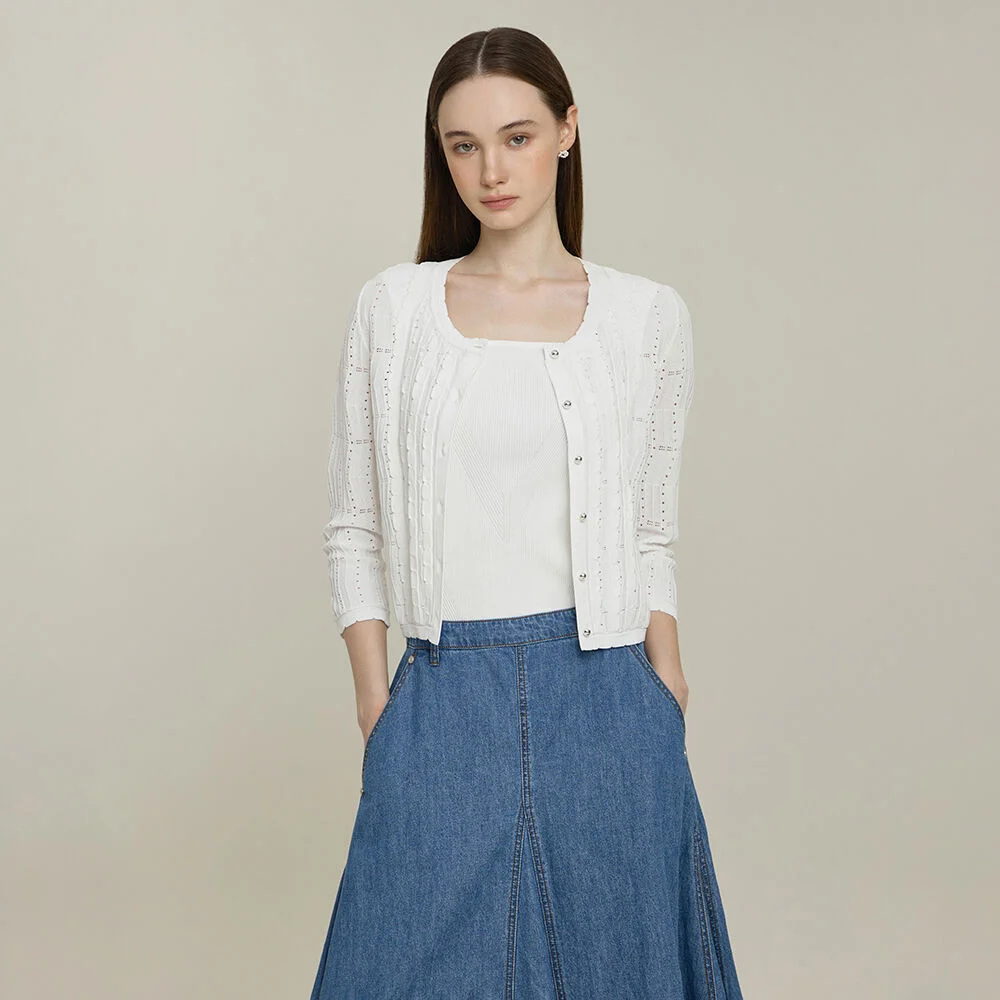 it MICHA 扇貝邊 排扣 開襟外套 ITP4KCD770 (BLUE)