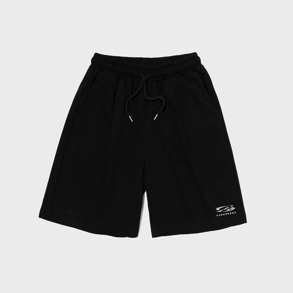 CIRCLE ONE TUCK SMALL LOGO HALF PANTS (BLACK)
