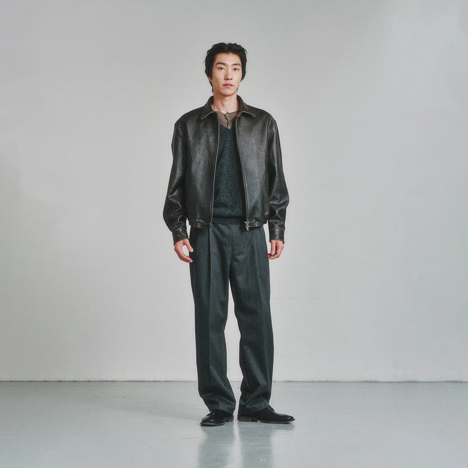 Vintage Leather Swing Jacket_Vintage Wood